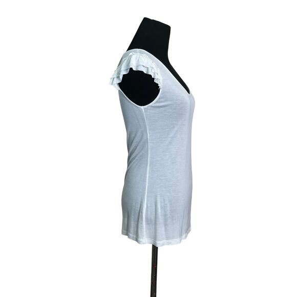 Old Navy white short ruffled sleeves top size XS - Picture 6 of 9